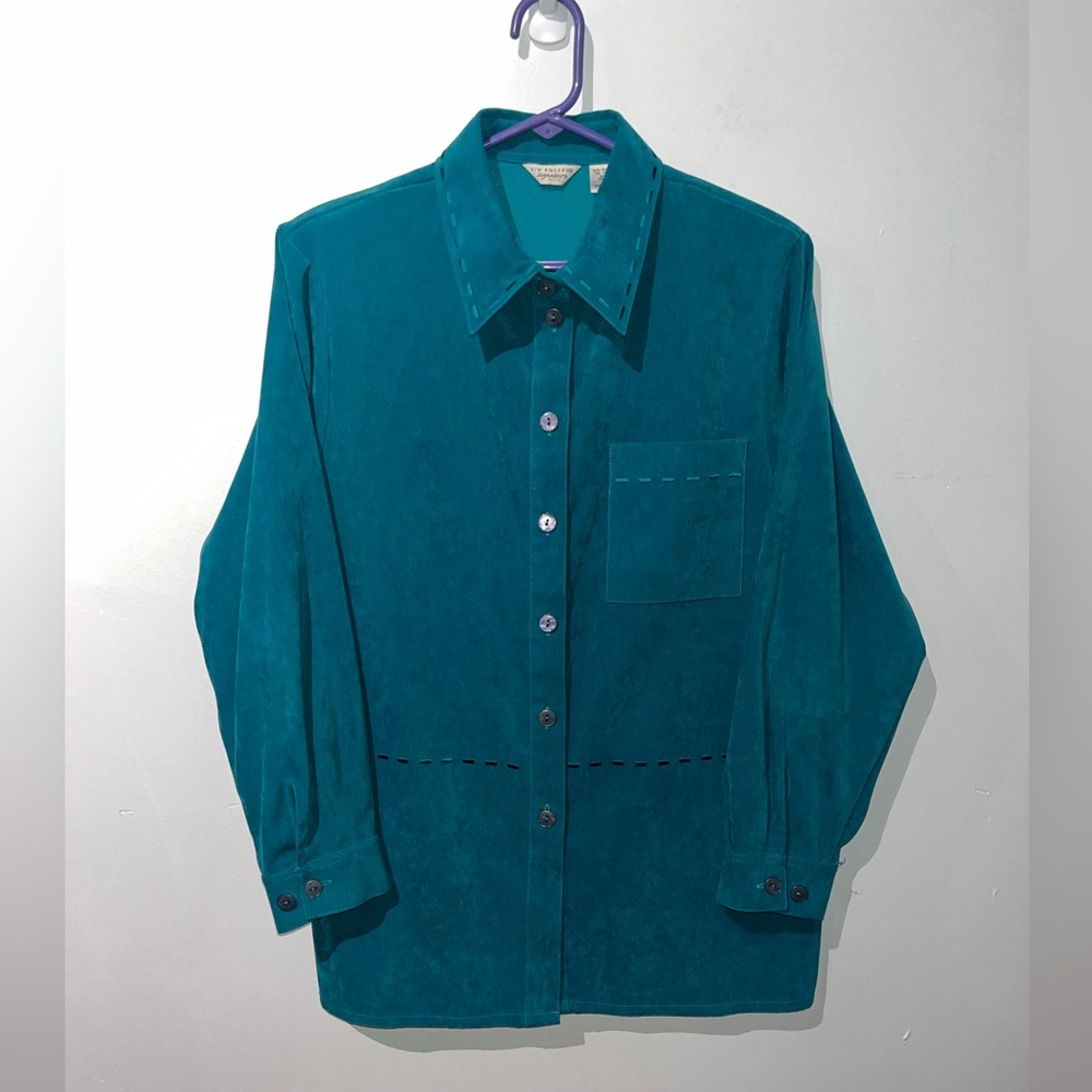 Vintage 80s Kim Rogers Signature Petite Womens M Classic Button Down Top